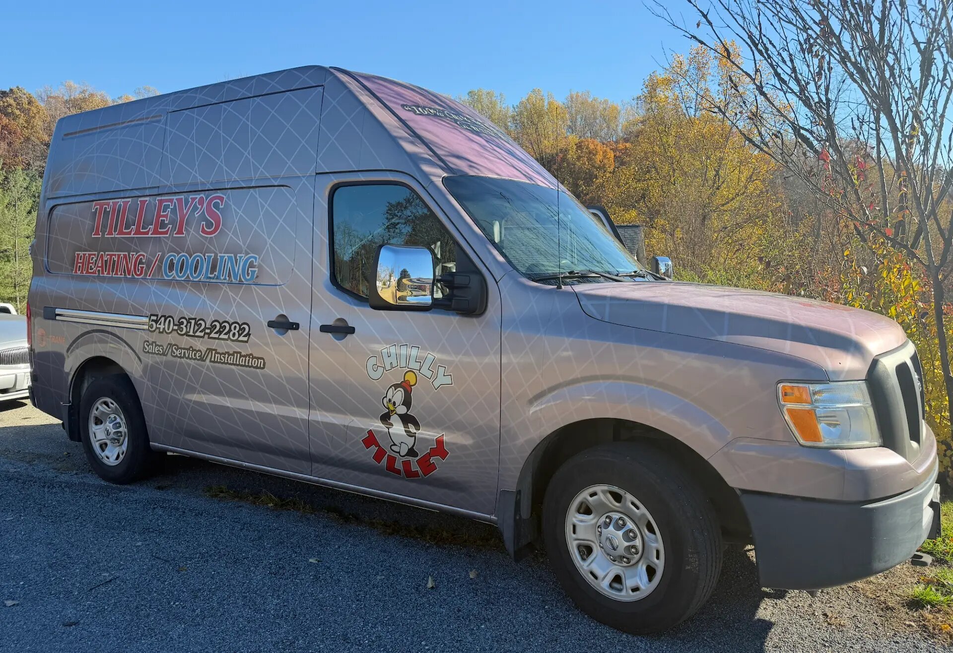 Tilley's Heating & Cooling service van